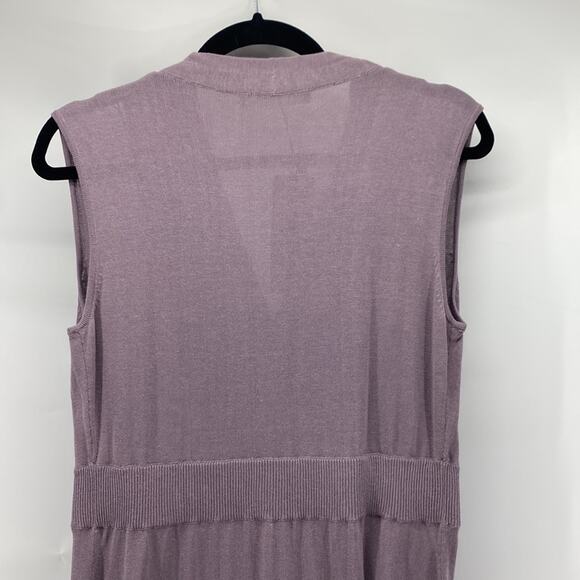 Peruvian Connection ADRIATICO lilac maxi knit dress minimalist size M - Picture 7 of 9